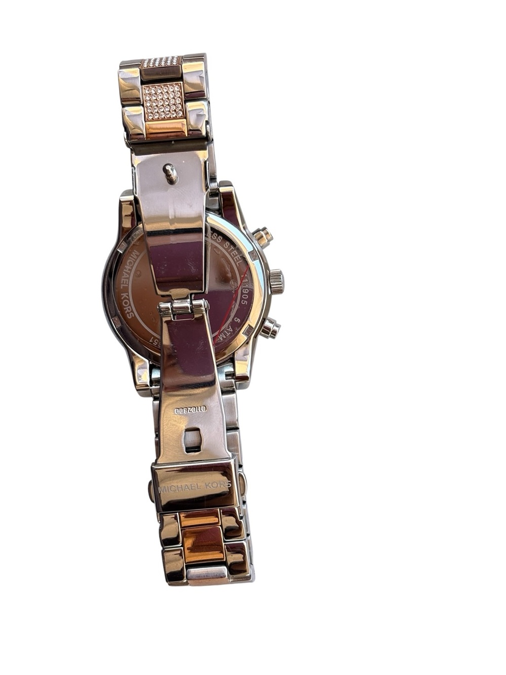 MICHAEL KORS Two-Tone Gold and Silver Crystal Chronograph Watch - Picture 6 of 10